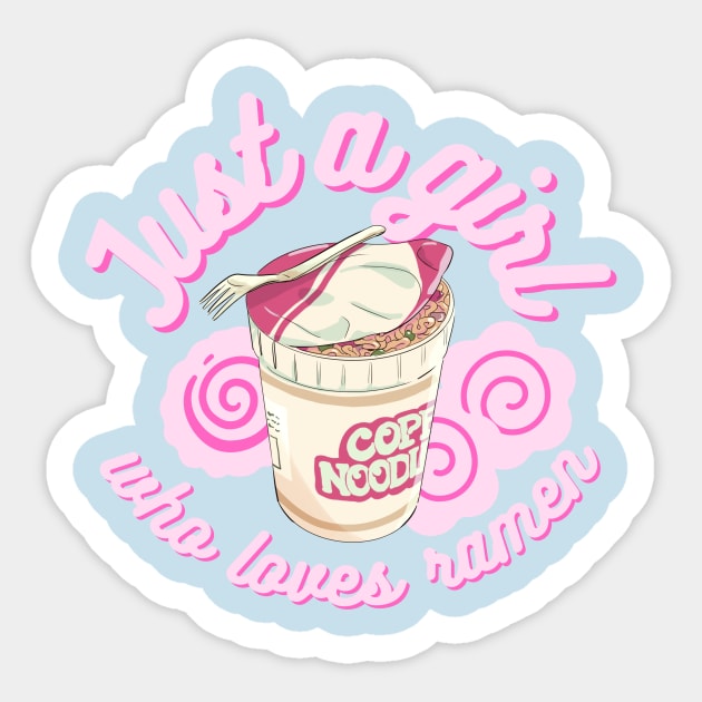 Just a girl who loves ramen kawaii pink Japanese Sticker by Super Kawaii Club